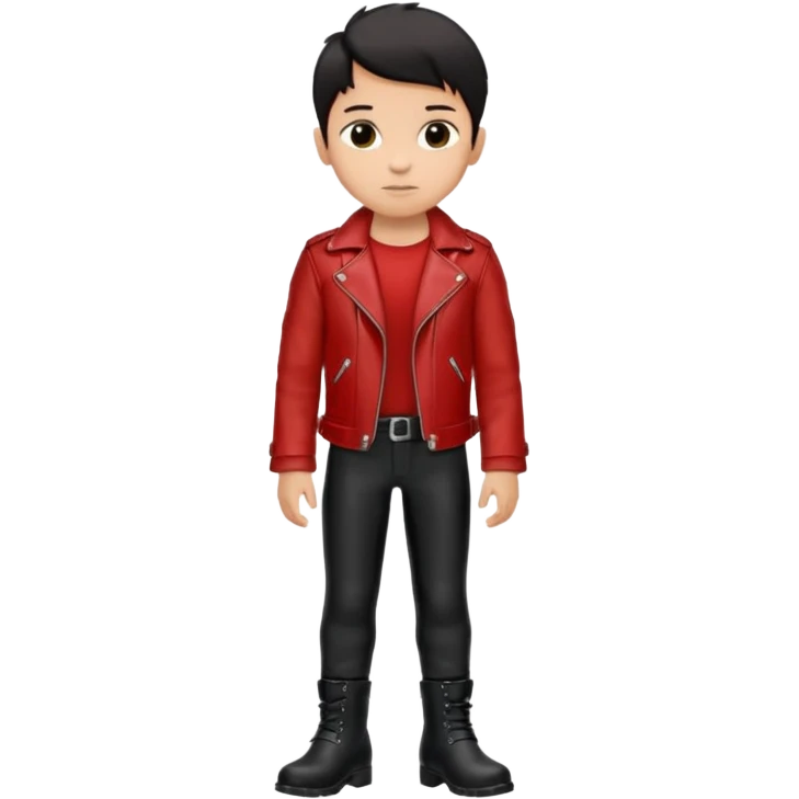 Boy in leather jocket, full body, different color leather jocket, close up emoji