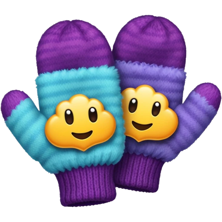 Fuzzy Gloves,colorful emoji