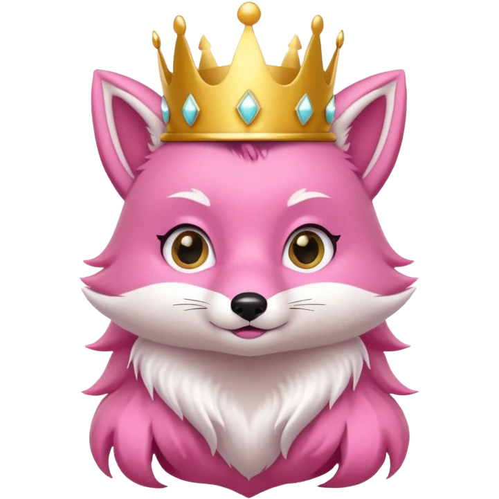Pink fox character with crown emoji