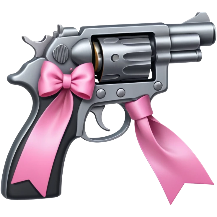 Gun with pink ribbon  emoji