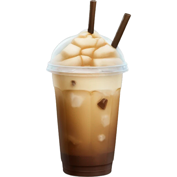 Starbuck ice coffee with ice cubes emoji