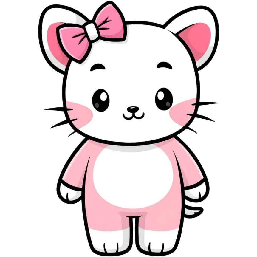 Tung tung tung sahur with a cute pink bow emoji