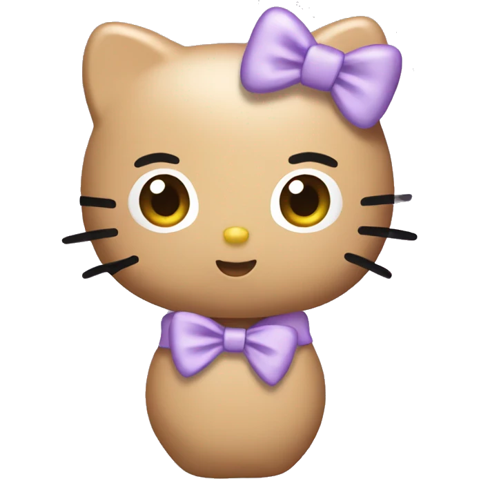 tan hello kitty with a lavender bow emoji