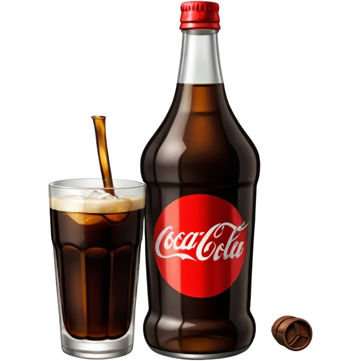 Una botella de fernet branca con un vaso hecho con una botella de coca cola cortada por la mitad emoji