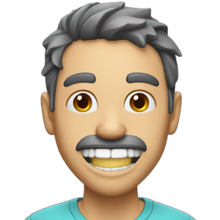 una persona con una mandibula muy definida haciendo mewing emoji