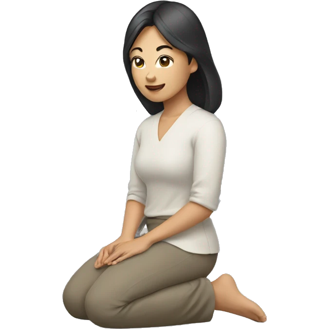 asian woman kneeling  emoji