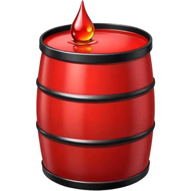 red barrel, it depicts a drop of oil emoji