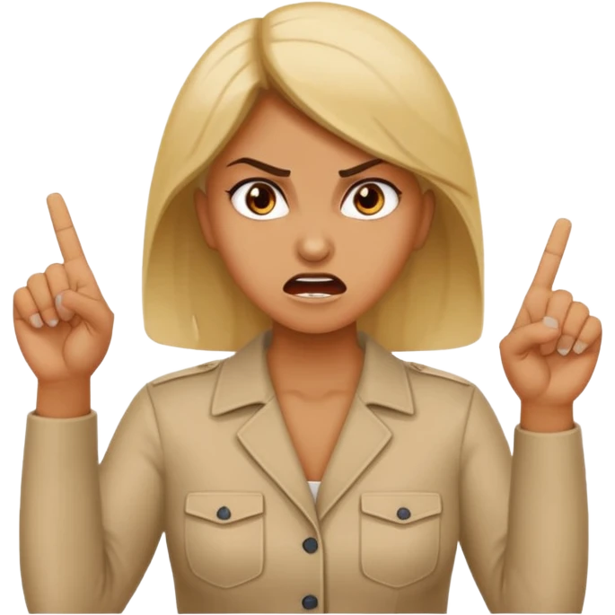 Letters saying “Don’t PMO” With an angry lady standing behind the letters with her fingers up  emoji