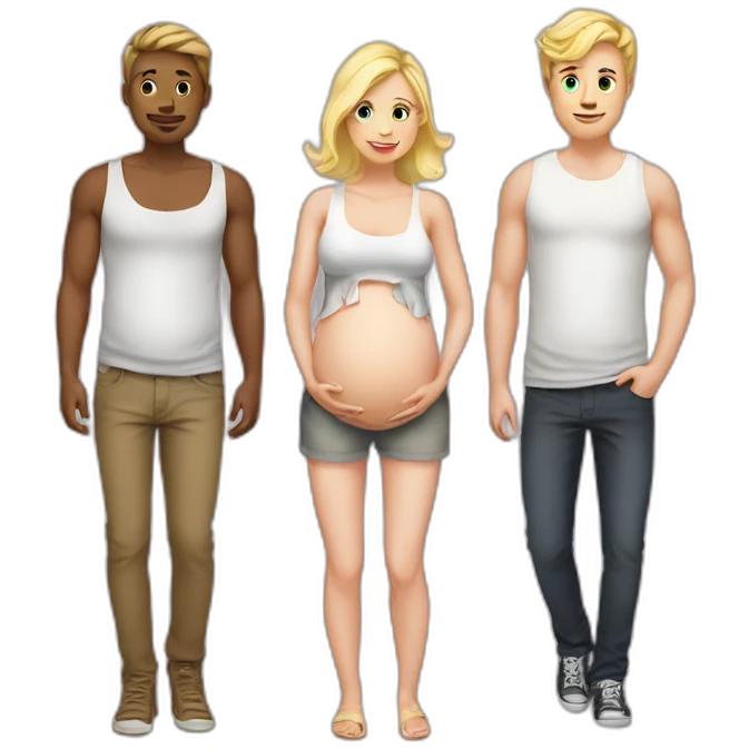 Gay Best friends & blond pregnant love emoji