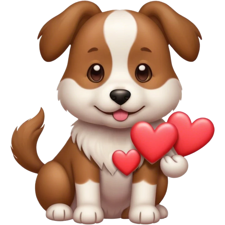 dog sending love hearts emoji