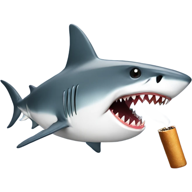 Shark smoking a blunt  emoji