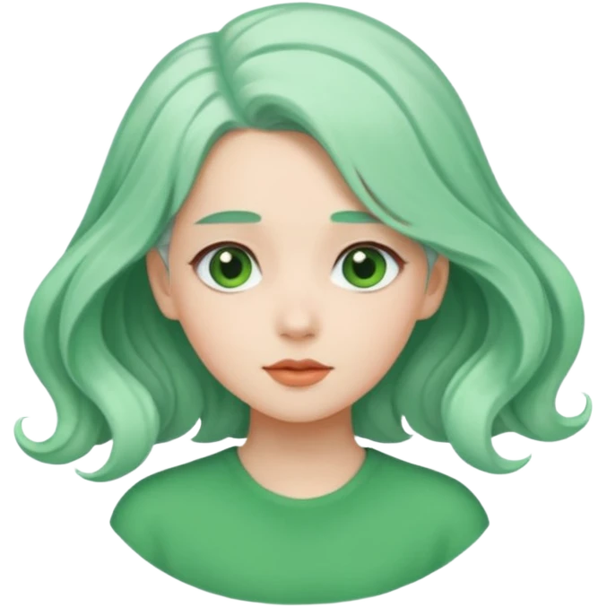girl with white  green hair clip emoji