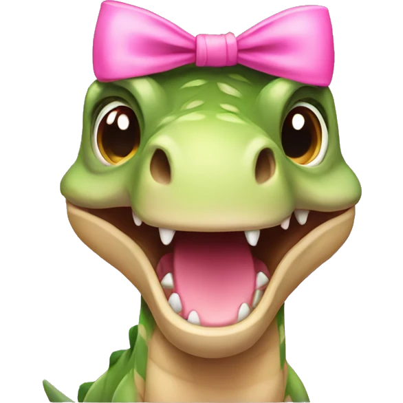 dinosaur with pink bow emoji