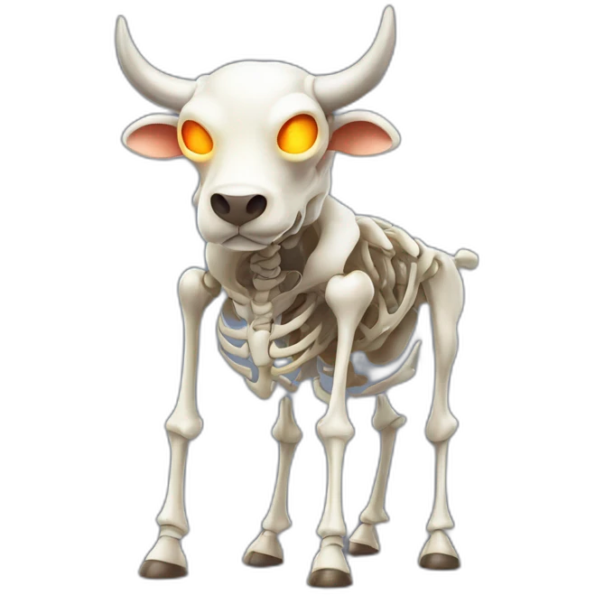 bull buissnessman fit skeleton with glowing eye emoji