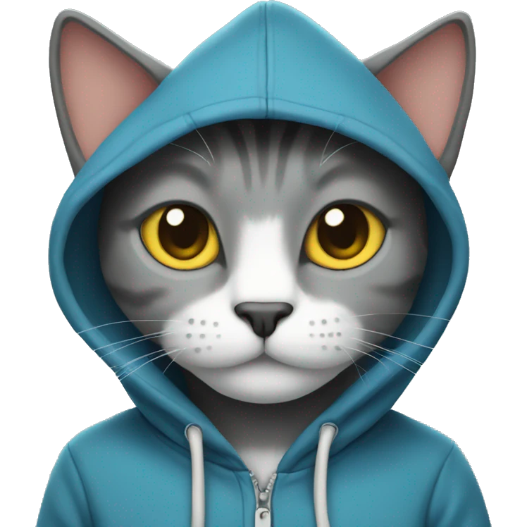 Cat wearing a hoodie  emoji