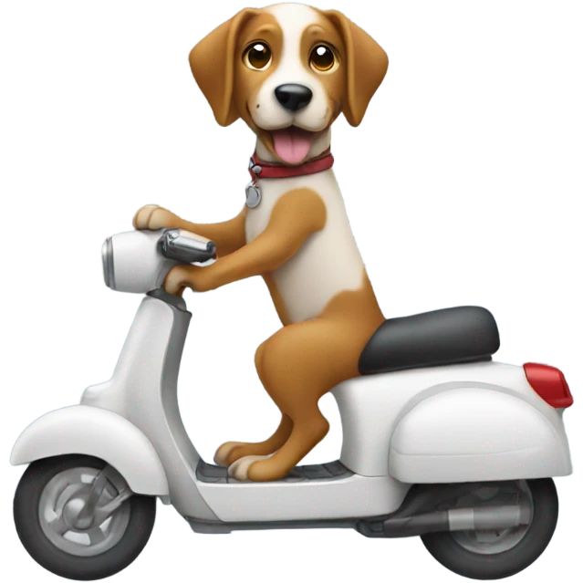 Dog riding a scooter  emoji