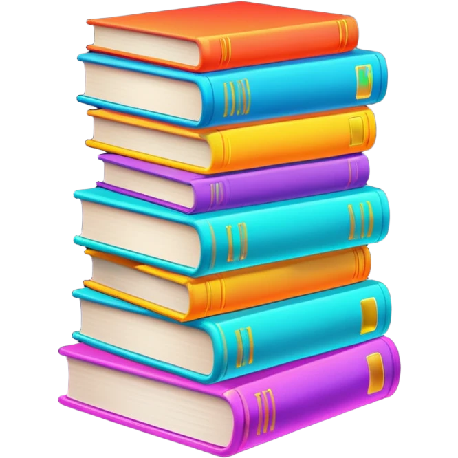Neon colored books emoji