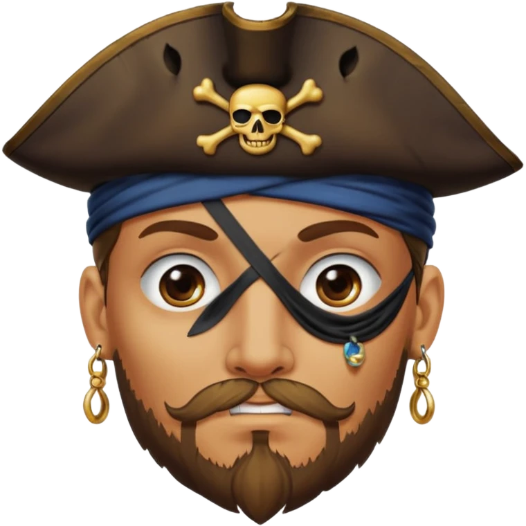 Eye patch pirate with earring, one eye covered
 emoji
