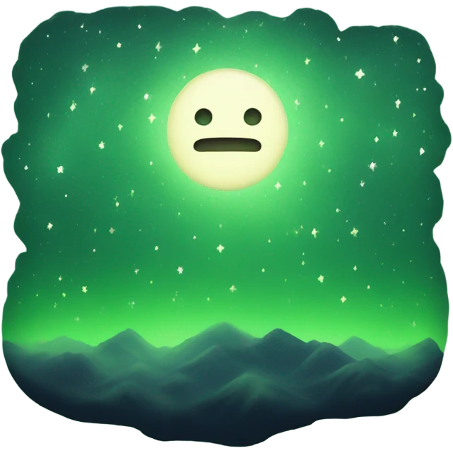 Starry noght with green fog emoji