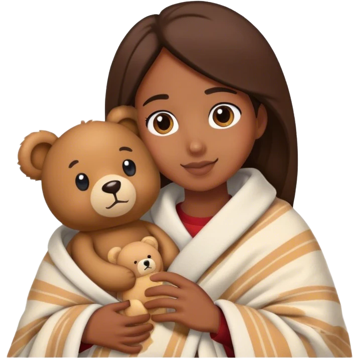 teddy bear cozy in blanket facetime emoji