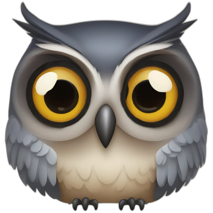 a deeply troubled owl with big eyes emoji