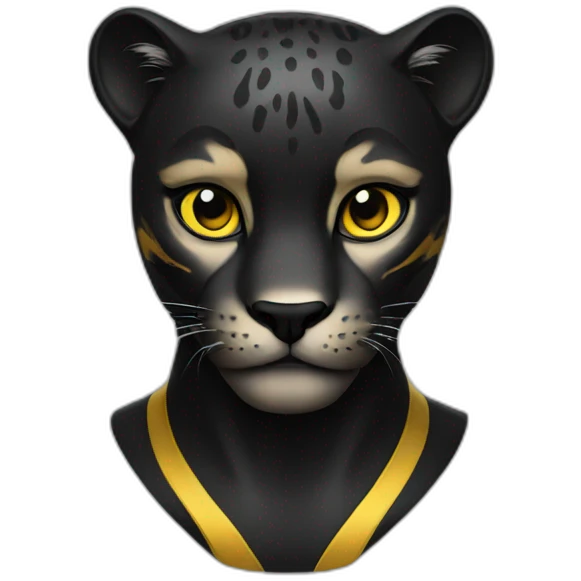 Black and yellow Panther emoji