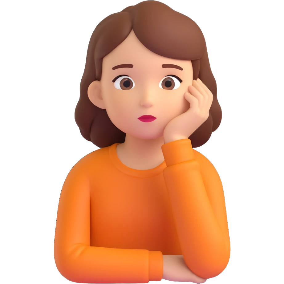 a girl is thinking emoji