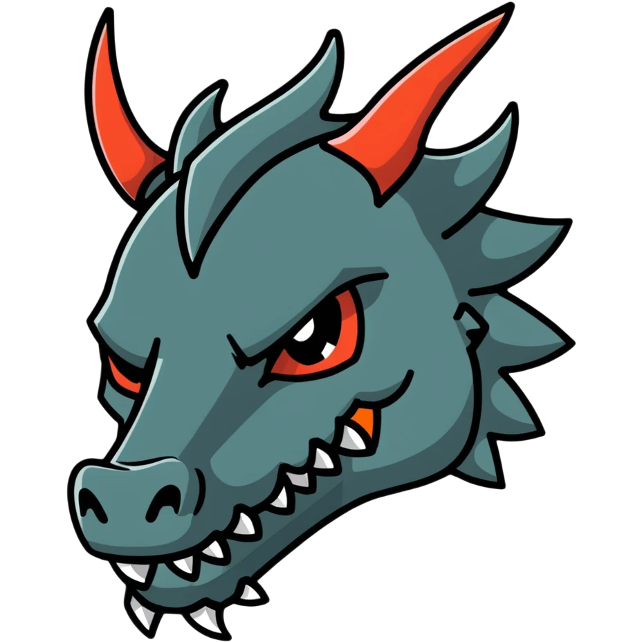Minecraft black dragon head emoji