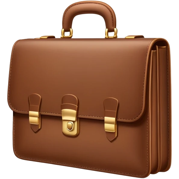  business briefcase slightly open with paper documents visible inside. emoji