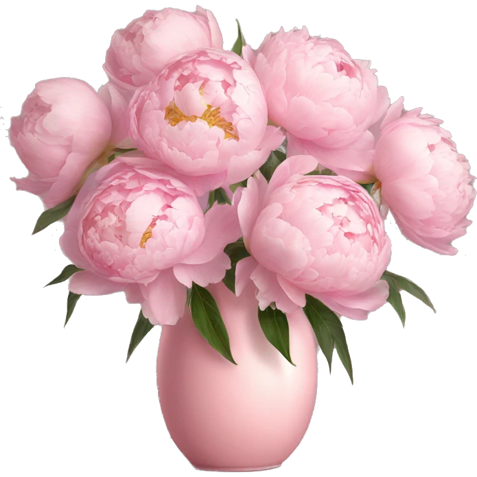 light pink peonies in light pink vase emoji