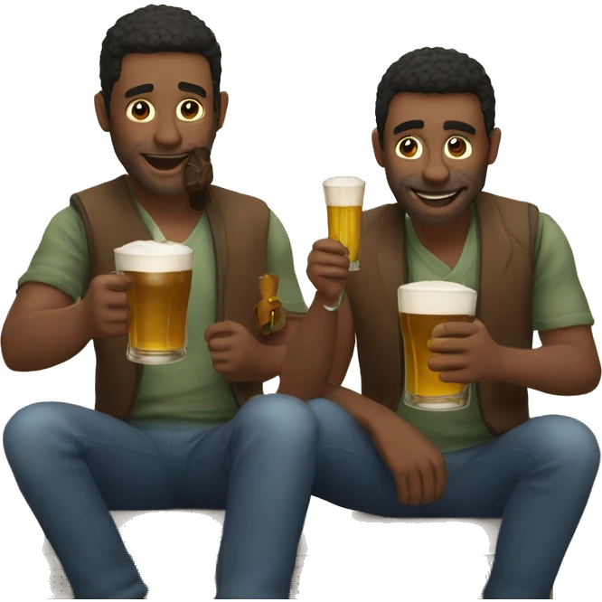 Two guys drinking pints emoji
