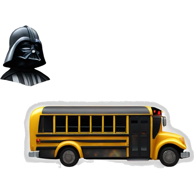 Darth Vader’s armored 1936 school bus with holographic horizontal flames  emoji