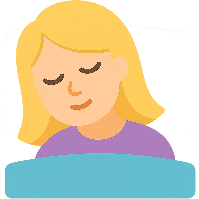 woman with blonde hair sleeping emoji