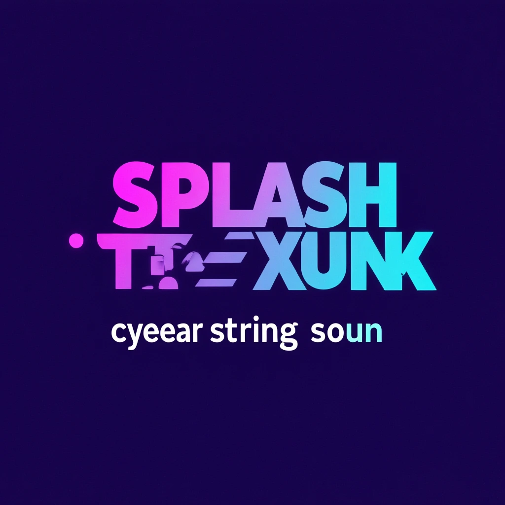 cybernetic cyberpunk [color gradient- lavender-blue] SPLASH TEXT that reads "stream starting soon" emoji