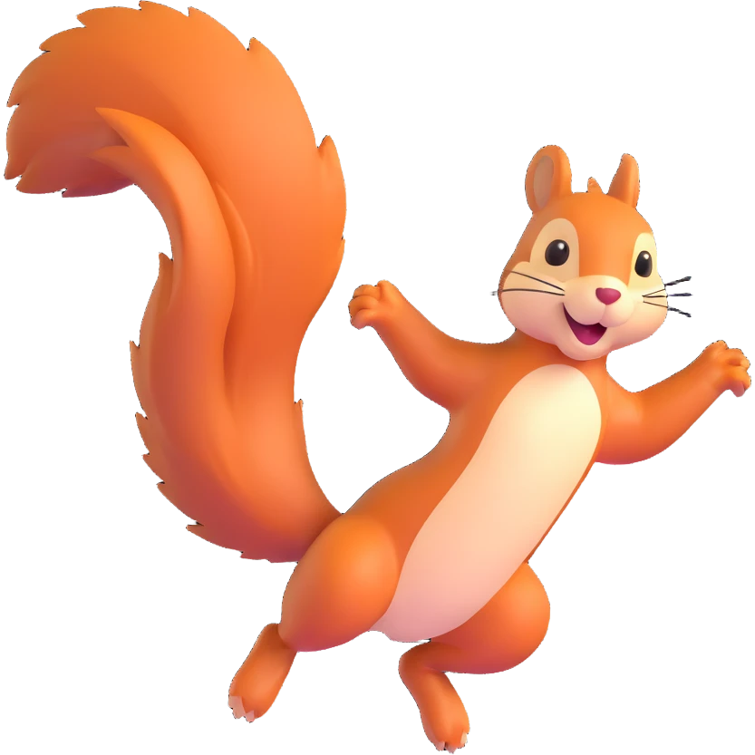 playful squirrel jumping emoji