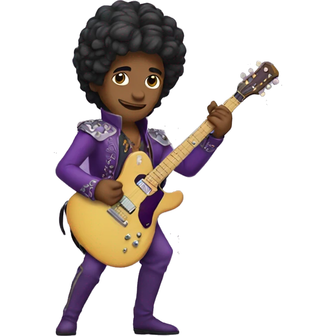 Prince with purple guitar  emoji