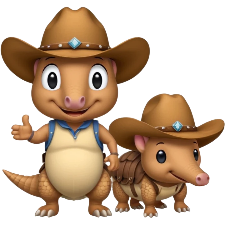 armadillos with cowboy hat team logo  emoji