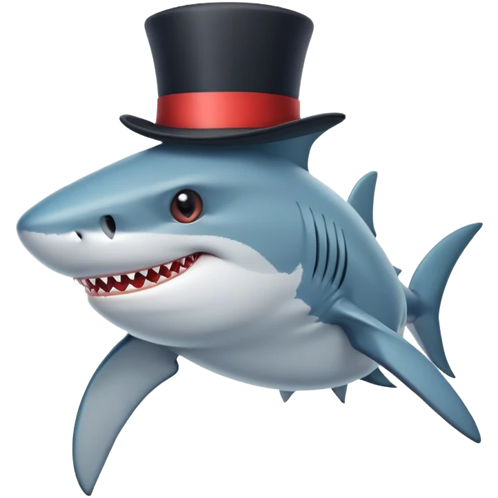 Shark with a top hatrrr to emoji