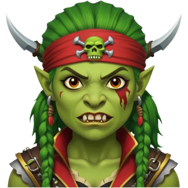 ork pirate woman long ork tooth emoji