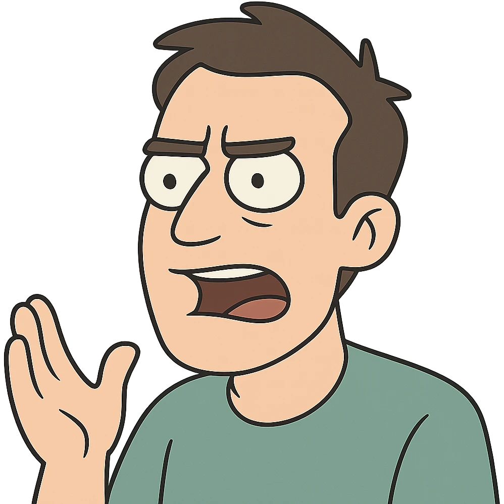 a man's face, animated style, expressive talking pose, only face visible, flat toon style emoji