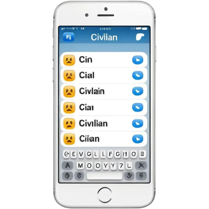 in the phone the text CIVILIAN emoji