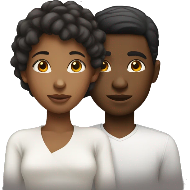 Black girl with white boy emoji
