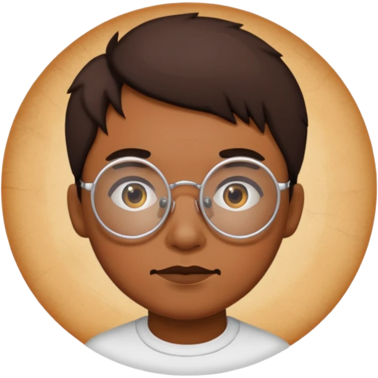 Circle glasses with a scar emoji