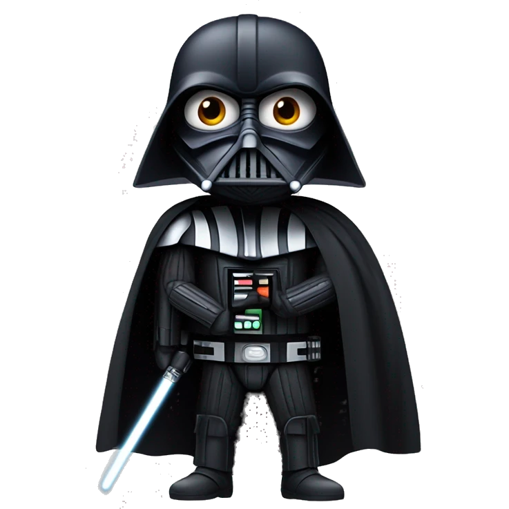 Angry Bird in a Darth Vader suit and a light saber emoji