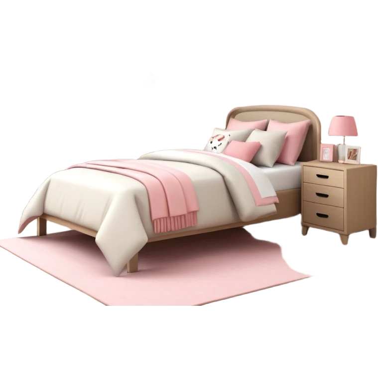 3D rendering realistic still life ultra detailed teenage girls bedroom emoji