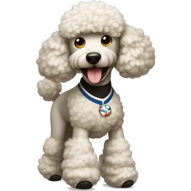 Poodle playing football emoji