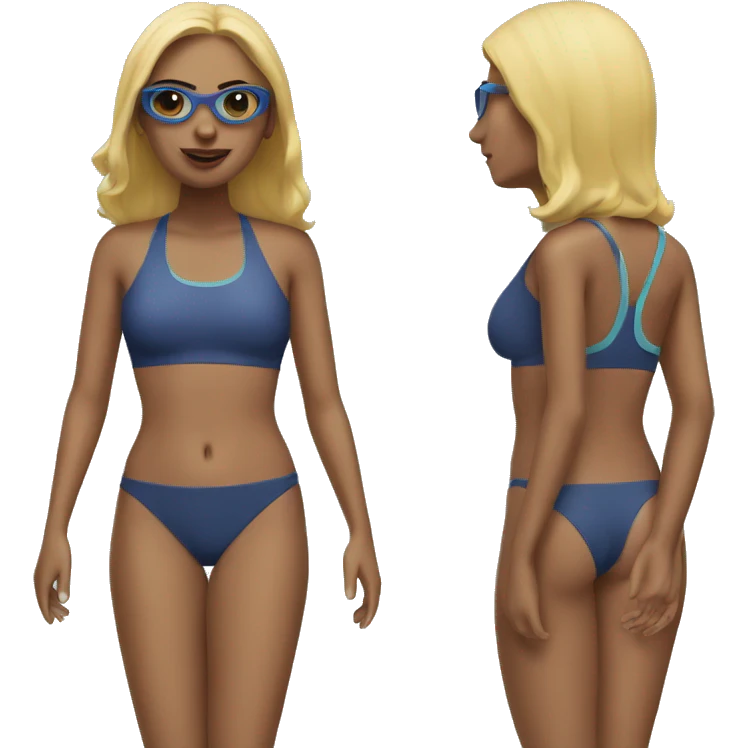 Woman with two piece swim suit emoji