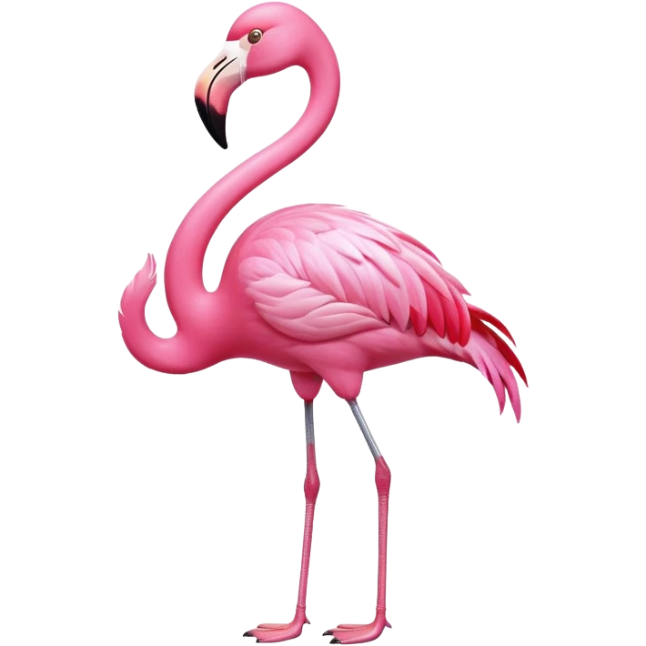 exotic flamingo character, pink feathers, elegant pose, 3D cartoon, mobile game icon style, clean background, no text, no watermark
 emoji