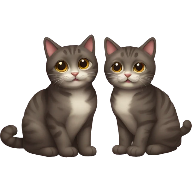 2 gatos amorosos dándose besitos emoji