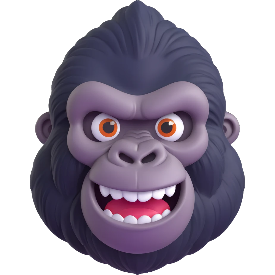 gorilla head smiley emoji